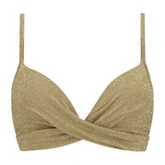 Gold Glitter Twist Bikinitop