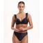 Beachlife Dark Grey Plunge Bikinitop