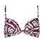 Watercult Makro Notion Voorgevormde Bikinitop Cream Aubergine